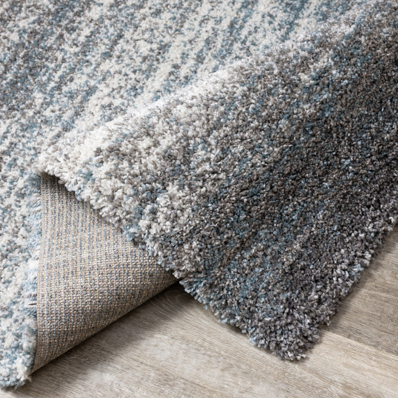 Mercury Row® Smoak Performance Gray/Blue/Cream Rug & Reviews Wayfair